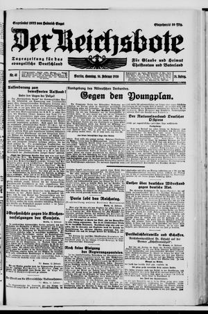 Der Reichsbote on Feb 16, 1930