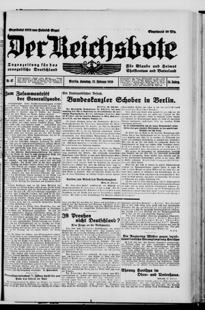 Der Reichsbote vom 23.02.1930