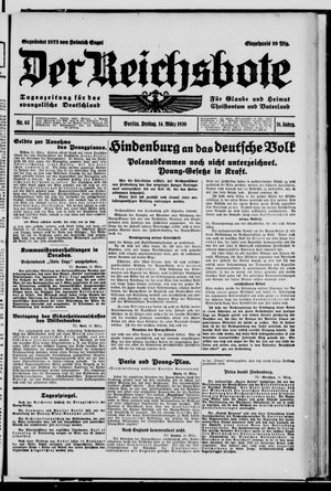 Der Reichsbote vom 14.03.1930