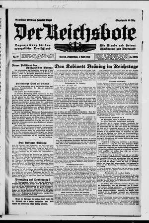 Der Reichsbote on Apr 3, 1930