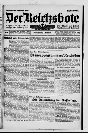Der Reichsbote on Apr 8, 1930