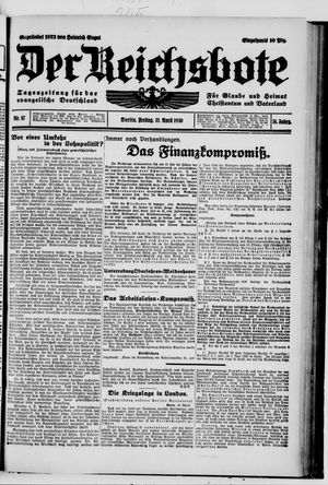 Der Reichsbote vom 11.04.1930