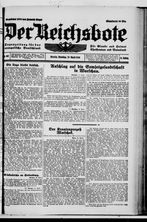 Der Reichsbote vom 29.04.1930