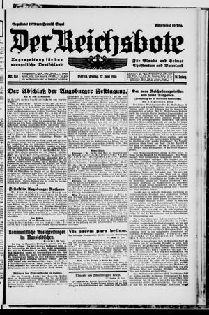 Der Reichsbote vom 27.06.1930