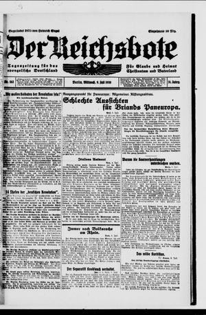 Der Reichsbote vom 09.07.1930