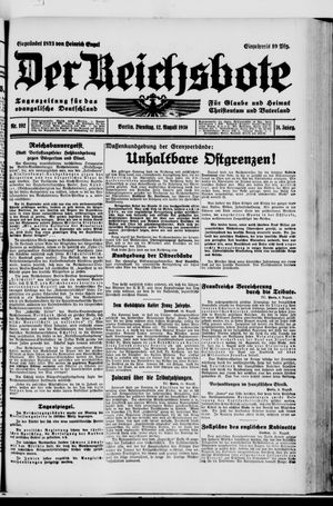 Der Reichsbote vom 12.08.1930