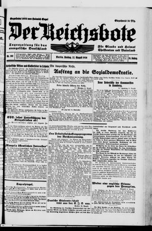 Der Reichsbote vom 22.08.1930