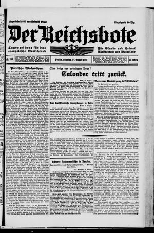 Der Reichsbote vom 24.08.1930