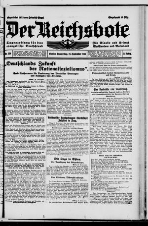 Der Reichsbote vom 25.09.1930