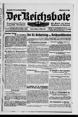 Der Reichsbote vom 03.10.1930