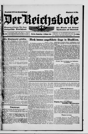 Der Reichsbote vom 09.10.1930