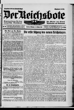 Der Reichsbote vom 15.10.1930