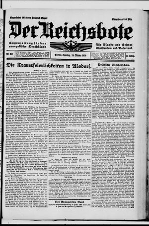 Der Reichsbote vom 26.10.1930