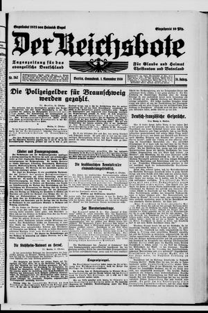 Der Reichsbote vom 01.11.1930