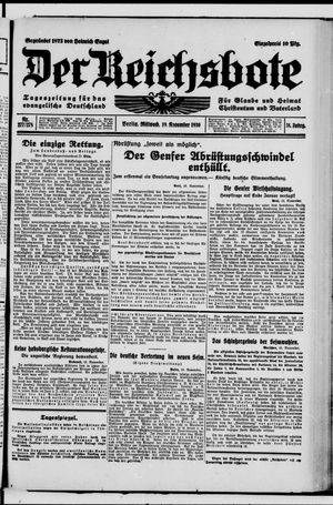 Der Reichsbote vom 19.11.1930