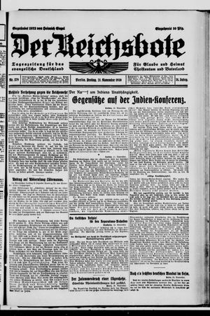 Der Reichsbote on Nov 20, 1930