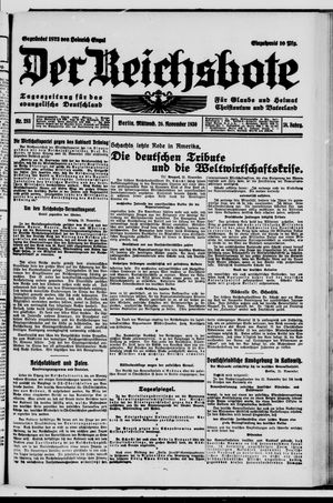 Der Reichsbote vom 26.11.1930