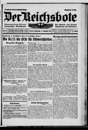 Der Reichsbote vom 27.11.1930