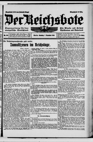 Der Reichsbote on Dec 7, 1930