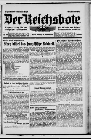 Der Reichsbote vom 14.12.1930