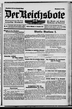 Der Reichsbote vom 24.12.1930