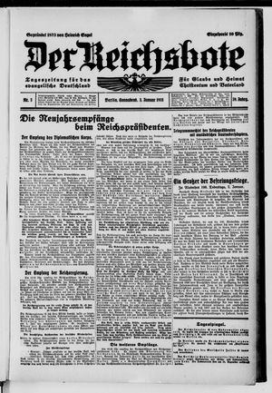 Der Reichsbote on Jan 3, 1931