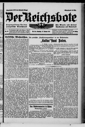 Der Reichsbote vom 11.01.1931