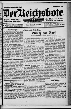 Der Reichsbote on Jan 27, 1931