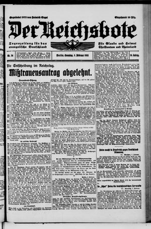 Der Reichsbote vom 08.02.1931