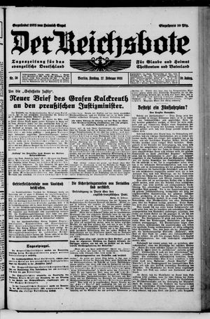 Der Reichsbote on Feb 27, 1931