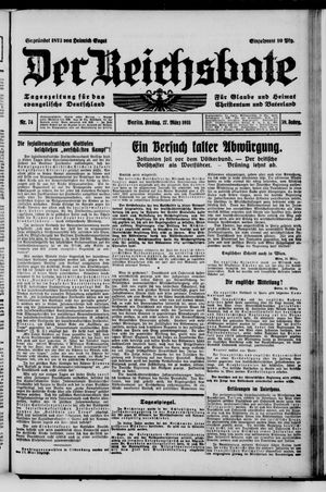 Der Reichsbote vom 27.03.1931