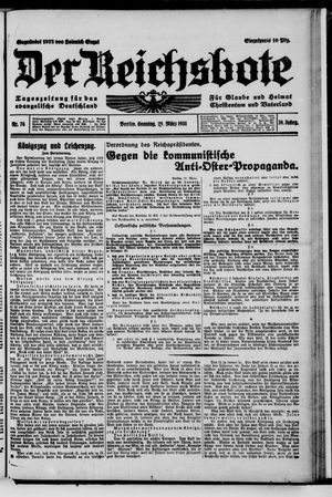 Der Reichsbote vom 29.03.1931