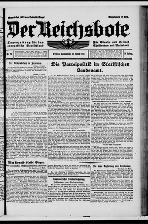 Der Reichsbote on Apr 18, 1931