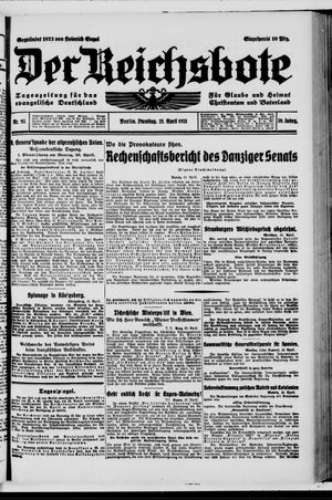 Der Reichsbote on Apr 21, 1931