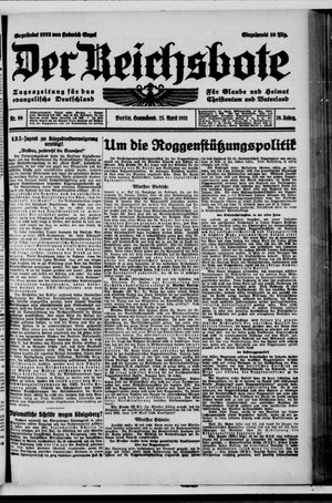 Der Reichsbote vom 25.04.1931