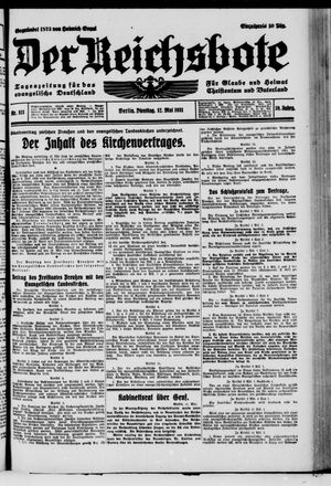 Der Reichsbote vom 12.05.1931