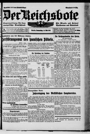 Der Reichsbote vom 14.05.1931