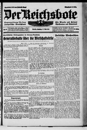 Der Reichsbote vom 17.05.1931