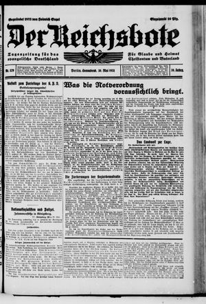 Der Reichsbote vom 30.05.1931