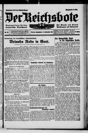 Der Reichsbote vom 12.09.1931