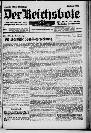 Der Reichsbote vom 16.09.1931