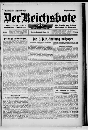 Der Reichsbote vom 04.10.1931