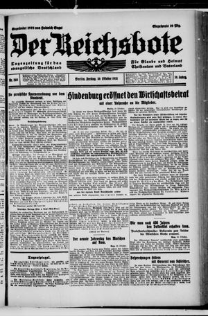 Der Reichsbote vom 30.10.1931