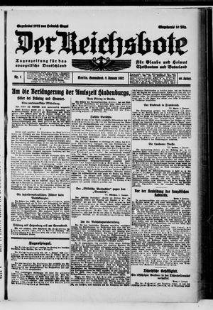 Der Reichsbote vom 09.01.1932