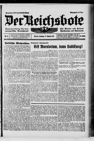 Der Reichsbote vom 17.01.1932
