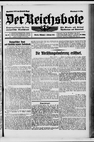 Der Reichsbote vom 03.02.1932