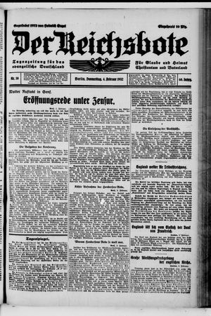 Der Reichsbote vom 04.02.1932