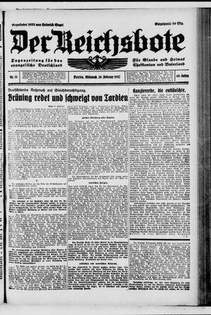 Der Reichsbote vom 10.02.1932