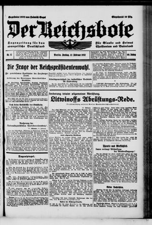 Der Reichsbote vom 12.02.1932