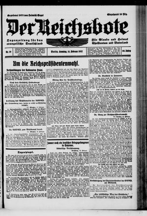 Der Reichsbote vom 14.02.1932